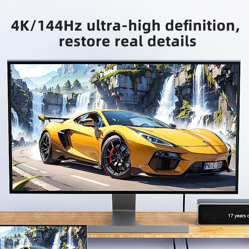 4k displayport-splitter, 1 in 2 ,  dp 1.4 mst-hub 60hz 1 x 2, forleng dp til hdmi, dobbel skjerm for stasjonær datamaskin, skjermkort til tv-skjerm