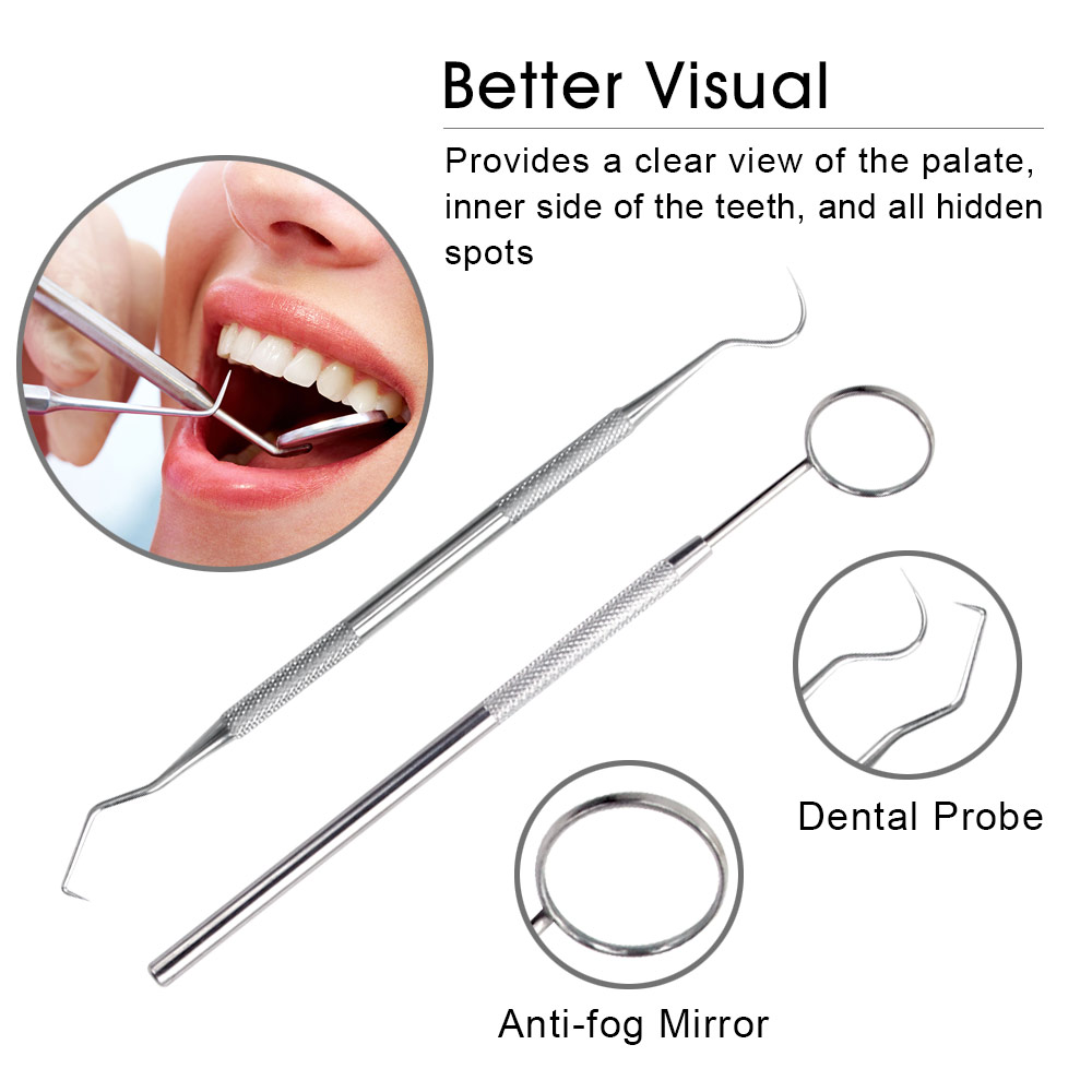 Stainless Steel Dental Tool Set Tartar Scraper Dental Mirror Dental Hygiene Kit Instrument Dental Pick Dentist Prepare Care Tool