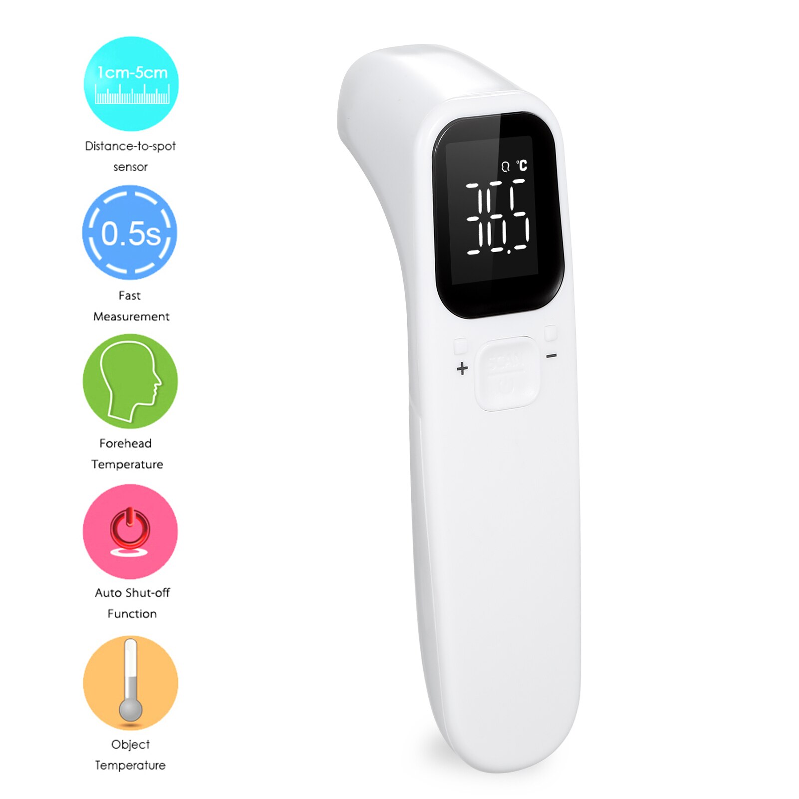 Infrared Thermometer Forehead Thermometer Non-contact Digital Thermometer LED Display Multifunction Temperature Kids Measurement