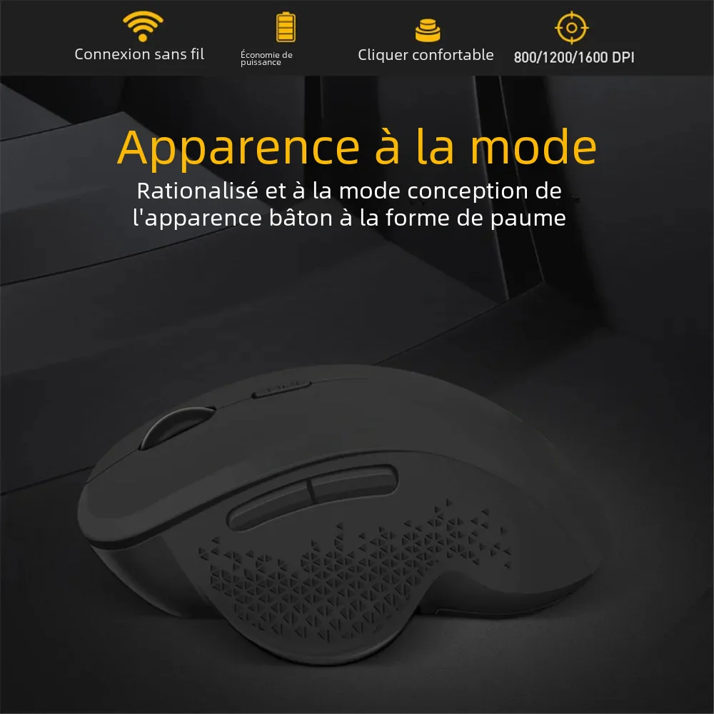 Mysz bezprzewodowa Ergonomiczna mysz komputerowa PC Mause optyczna z odbiornikiem USB 6 przycisków Bezprzewodowa mysz 2,4 GHz 1600 DPI do laptopa