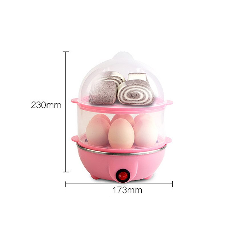 2-Layer Rapid Egg Cooker Steamer Electric Egg Poacher Boiler 14 Egg Capacity Removable Tray GQ