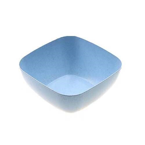 Cuenco de paja de trigo para ensalada Plato cuadrado grueso para fruta, plato para mojar, dulces, aperitivos, Bol para arroz o sopa, cocina, recipiente para salsa, 1 Uds.: Azul
