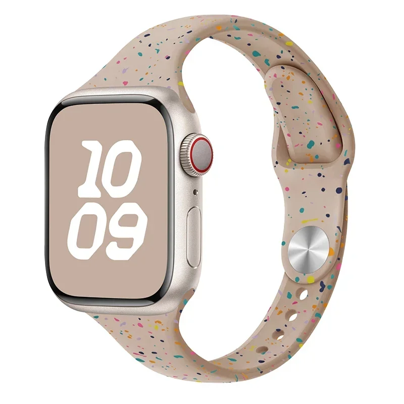 Slanke siliconen band voor Apple Watch Ultra 44 mm band 41 mm 45 mm correa 38 mm 40 mm 49 mm Sportarmband iWatch serie 8 7 6 5 se 4 3: BLACK WHITE / 14mm