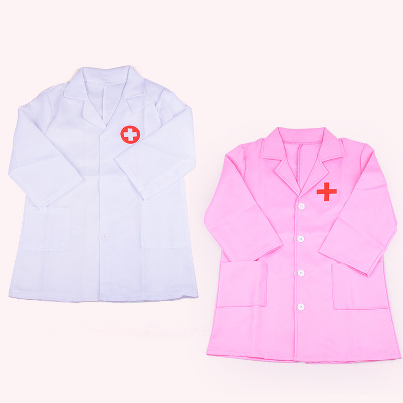 Kinderkleding Rollenspel Kostuum Arts Overall Wit Roze Toga Verpleegkundige Uniform Educatief Arts Speelgoed Voor Kids