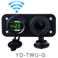 4 In 1 Sigarettenaansteker 12 Volt Led Voltage Display Autolader 4.2A Multifunctionele Usb-poort Auto-oplader Met Parking locatie: TWU(DW)-YD-G