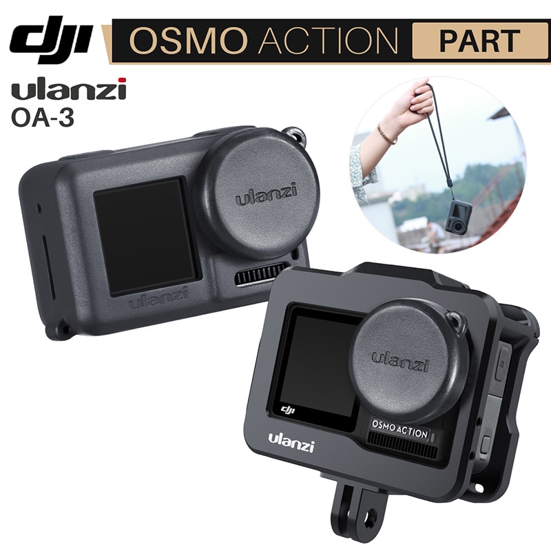 Ulanzi OA-3 Vlog Zachte Beschermhoes Met Camera Lens Cap Voor Dji Osmo Action Siliconen Droproof Vlogging Case Cage Kit