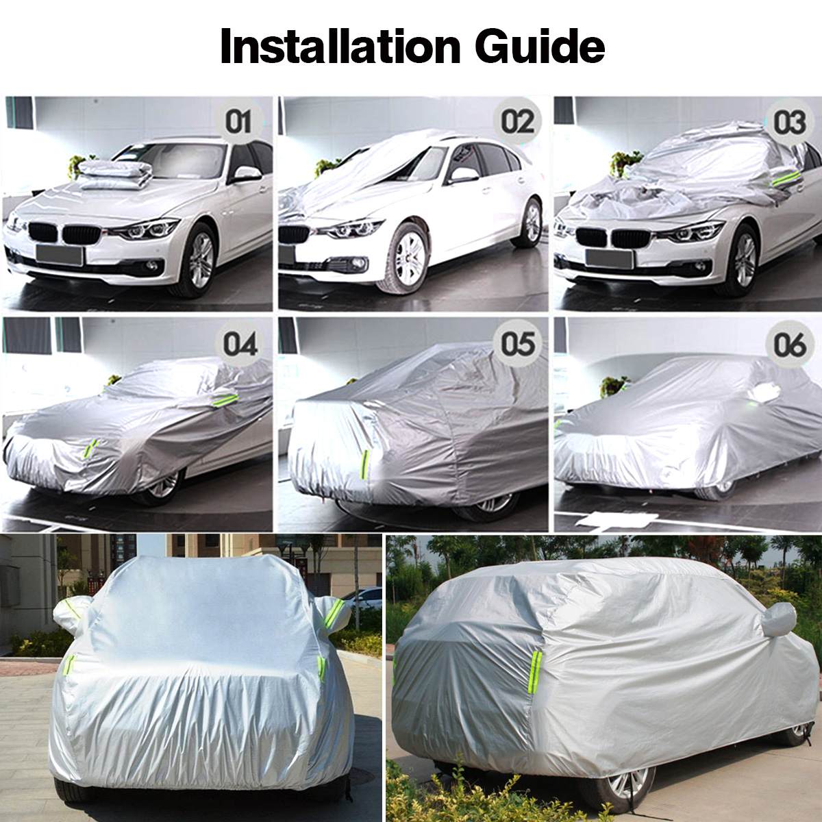 Volledige Auto Covers Voor Universele Suv Zon Uv Sneeuw Bescherming Indoor Outdoor Waterdichte Stofbestendig M-XXL Zilveren Auto Cover