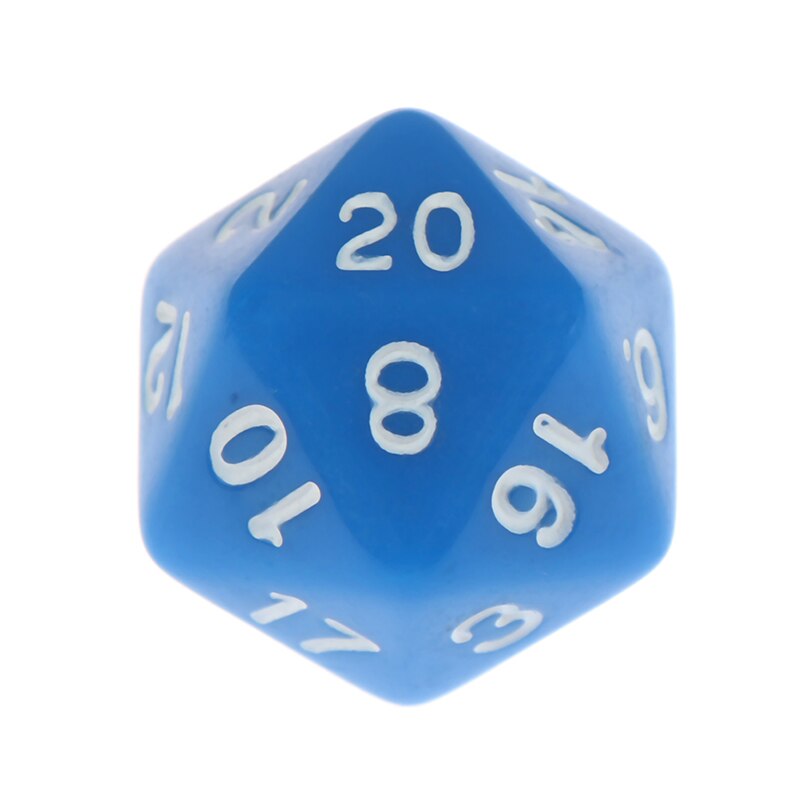 Dados d20 para jogo de tabuleiro, acessório para jogos de tabuleiro e jogos de mesa com 20 cores ricas, 1 peça dados digitais acrílicos,: BL