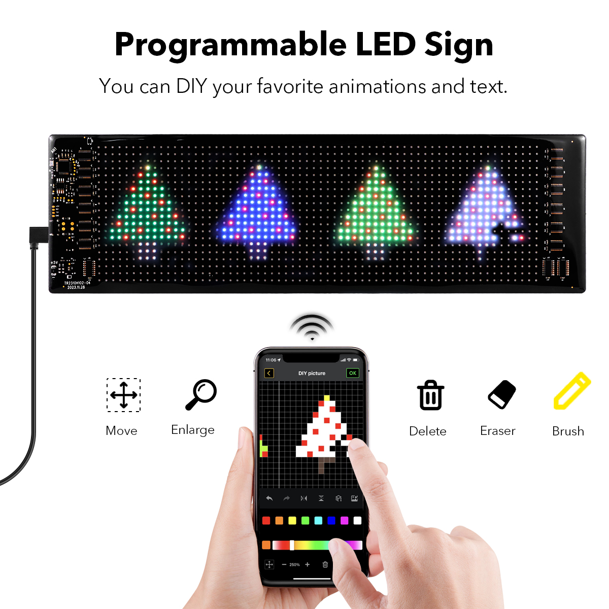 Reklameskærm led-modul skærmkort gør-det-selv programmerbar rullebesked til led-bildisplay bilbagrude café bar butik