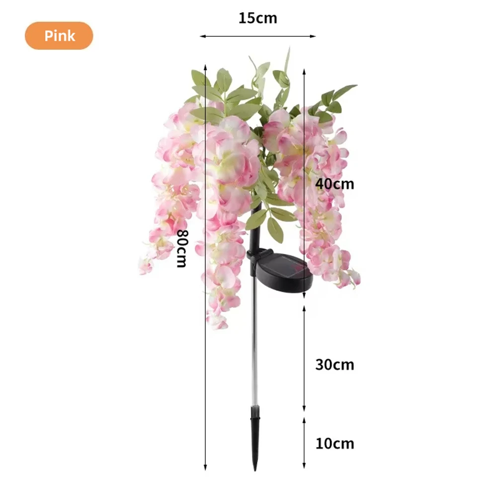 Lampes solaires de jardin extérieures, 4 Branches, lumières de fleurs pour l'extérieur, 2 Modes, décoration de jardin étanche pour cour, Patio, allée, arrière-cour: orange