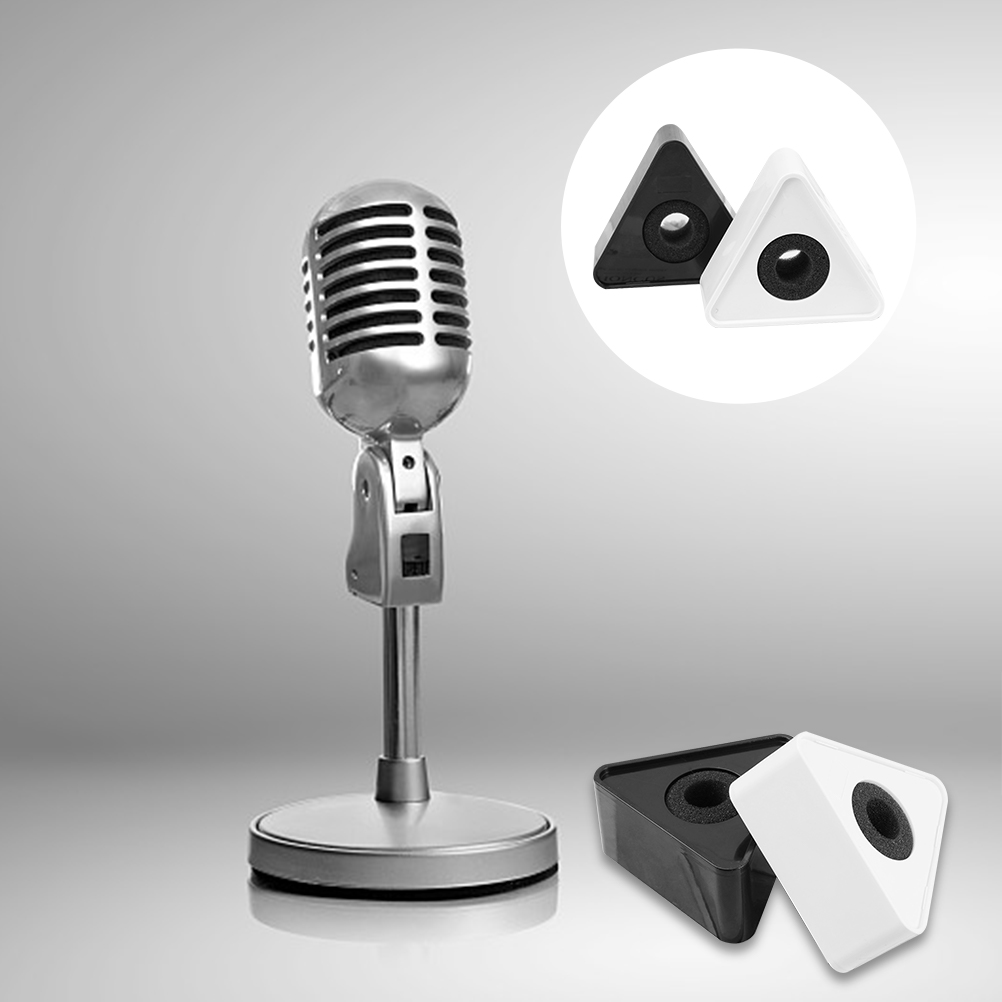 4pcs ABS Injection Molding Triangular Interview Mic Microphone Logo Flag Station
