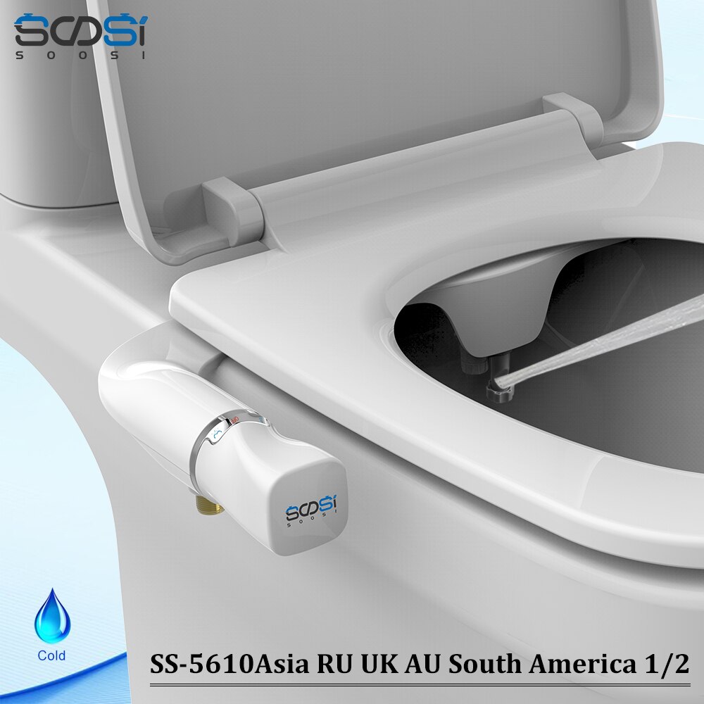 Icke-elektriskt ultratunt toliet sits bidéfäste justering av vattentryck  ss5610 vit: 5610 asia ru au  uk 12