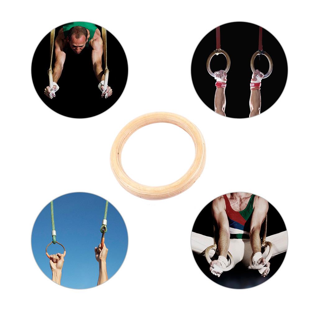 1 pièces bouleau Fitness anneaux gymnastique entraînement anneau en bois 28mm exercice Fitness gymnastique anneaux gymnastique exercice Crossfit PullUps