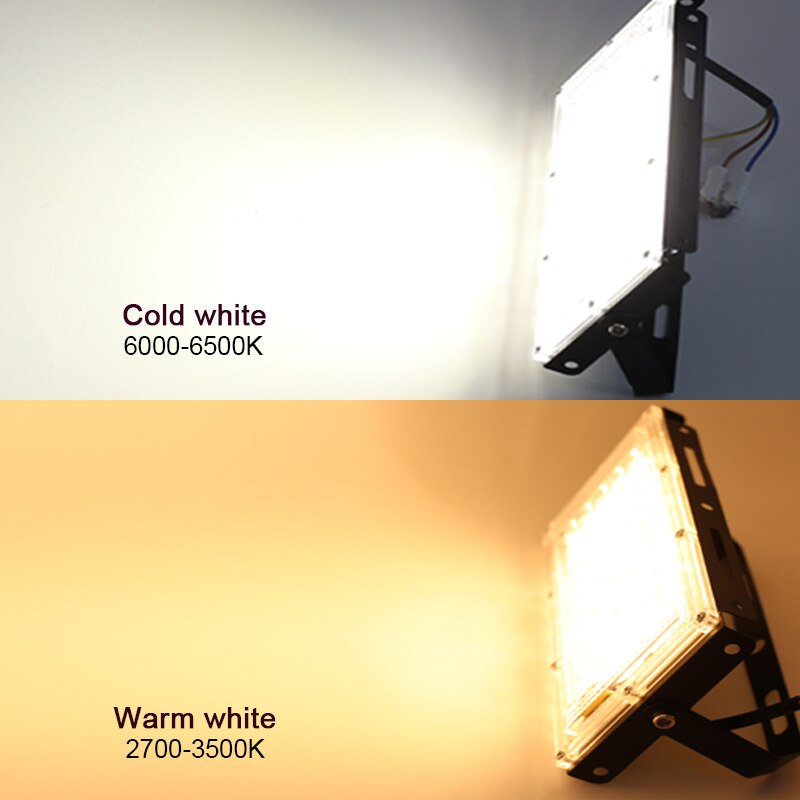 Led flomlys 50w utvendig gatelys  ac 220v vanntett led spotlight reflektor utendørs belysning flomlys hagelampe