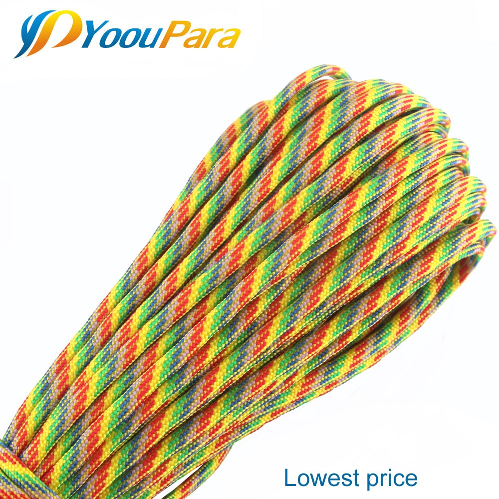 YoouPara 25FT * 30 stks Paracord 550 7 Stands Paracord Parachute Cord Touw Voor Camping Survival of DIY Armband etc