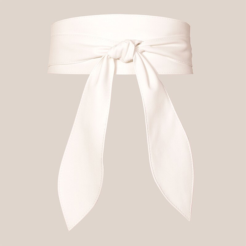 Ceinture à nœud de tempérament, en simili cuir, à la , large, délicat, doux, accessoires pour vêtements,: WHITE