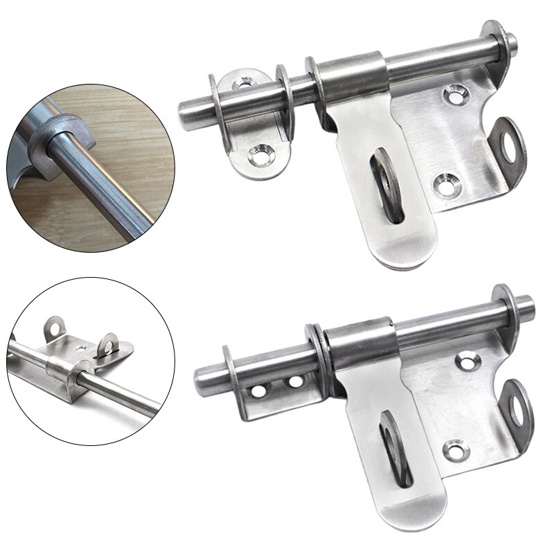 Stainless Steel Security Door Lever Action Latch Slide Bolt Home Anti-theft Lock