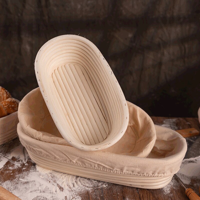 Oval-shaped Bread Basket Fermentation Rattan Basket Wicker Bread Dough Banneton Baking Storage Basket