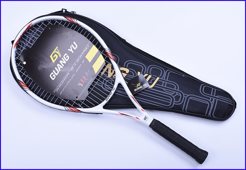 Carbon Fiber Tennis Racket Beginnende Beginner Training Tennis Shot Stabiele Demping Enkel Racket Met Snaren Q1316CME