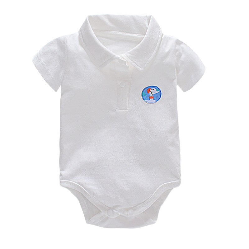 Einzelhandel Sommer Baby Body Kleidung Infant Körper Babys Baumwolle Revers Kurzarm Kleidung Overall Neugeborenen Baby Kleidung: white dog / 6m