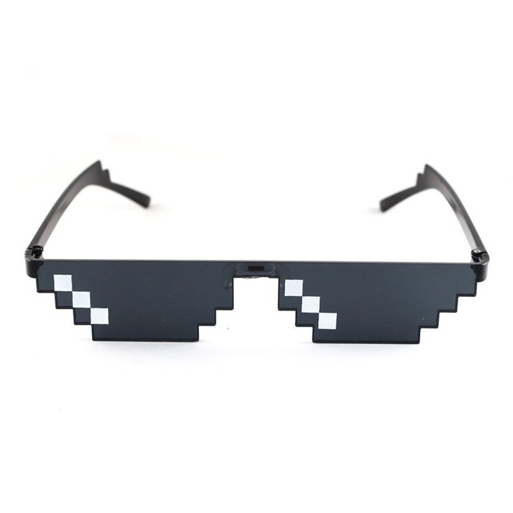 3/6 bit thug life solbriller pixeleret mænd kvinder mærke fest briller mosaik  uv400 vintage briller unisex legetøjsbriller