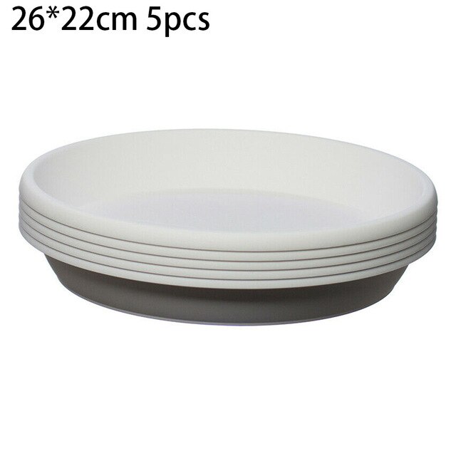 Platte kant plantenbak schaal bloemenhouder pad witte container afval sterk: 26 22cm