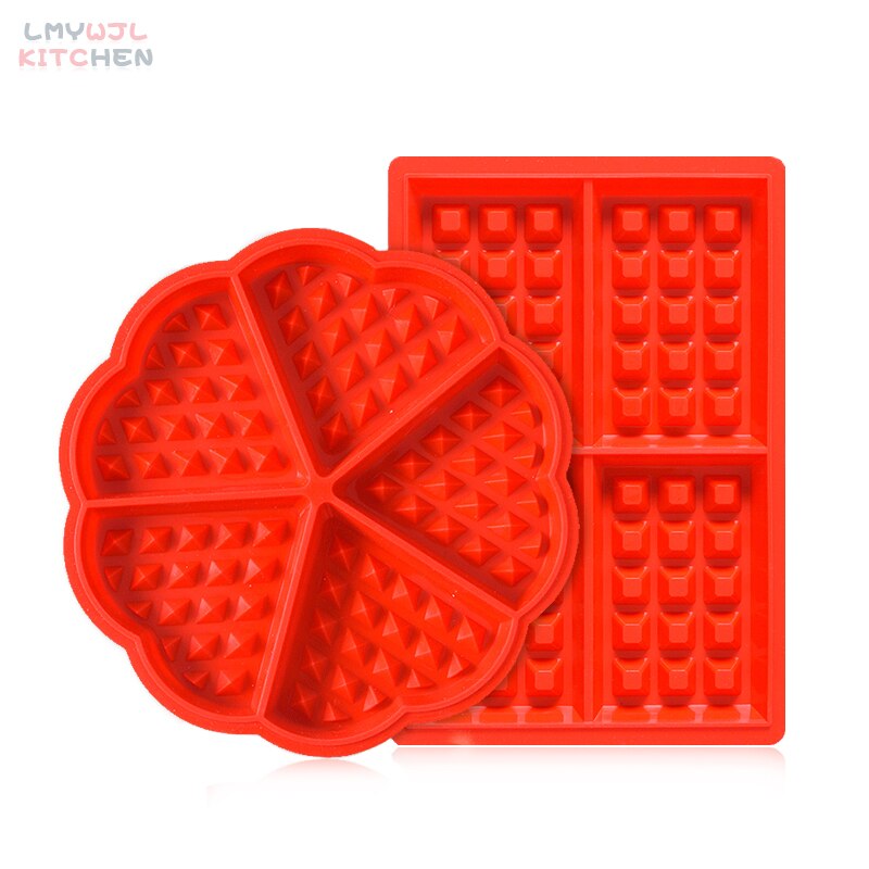 4 Grid Rectangular Waffle Mold Round 5 Grid Silicone Chocolate Block Cake Pan Mold DIY Waffle Making Tool Cake Baking Accessorie