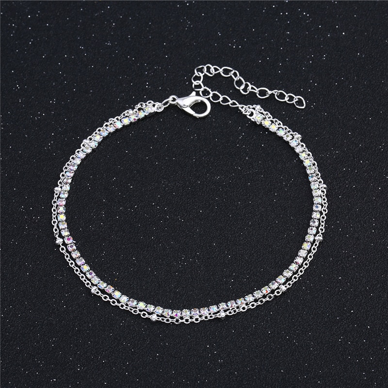 Tobillera de cadena de tejido trenzado para mujer, pulsera de plata 925, joyería para el pie, LB001