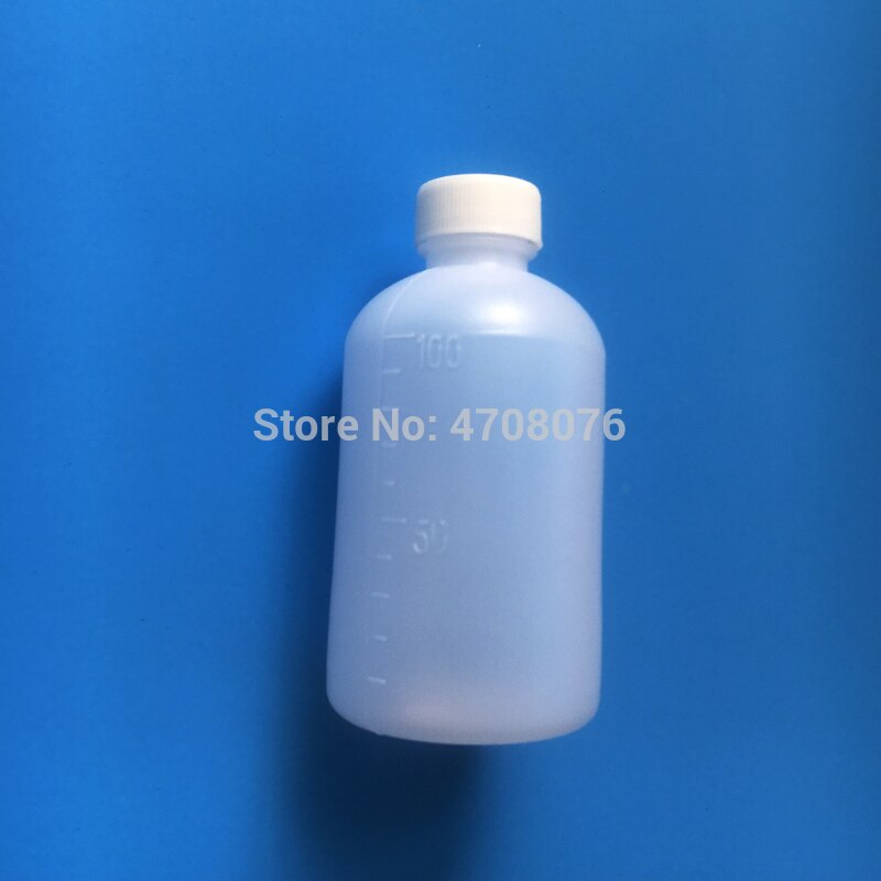 100ml 30 stk/pak pe lab reagensflaske med skala plastik prøveflaske med skruelåg smal mund rund til kemisk test