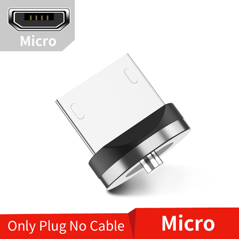 Cabo usb magnético de led uslion para celular, fio para carregador com micro usb tipo c para carregamento rápido para iphone samsung s10: Micro Plug