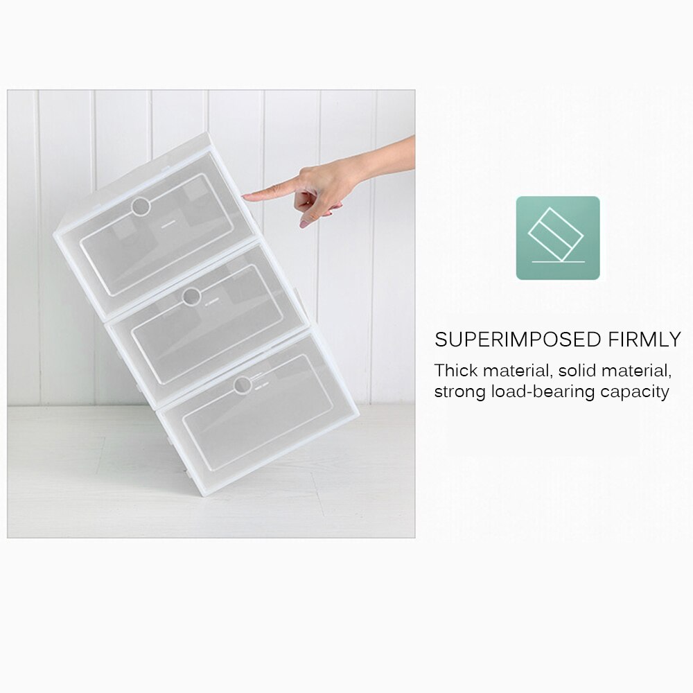 6 Stks/partij Schoenen Rek Plastic Stapelbare Schoenendozen Schoenendoos Schoen Organisator Voor Hoge Hakken Sneakers Opslag Schoenen Lades