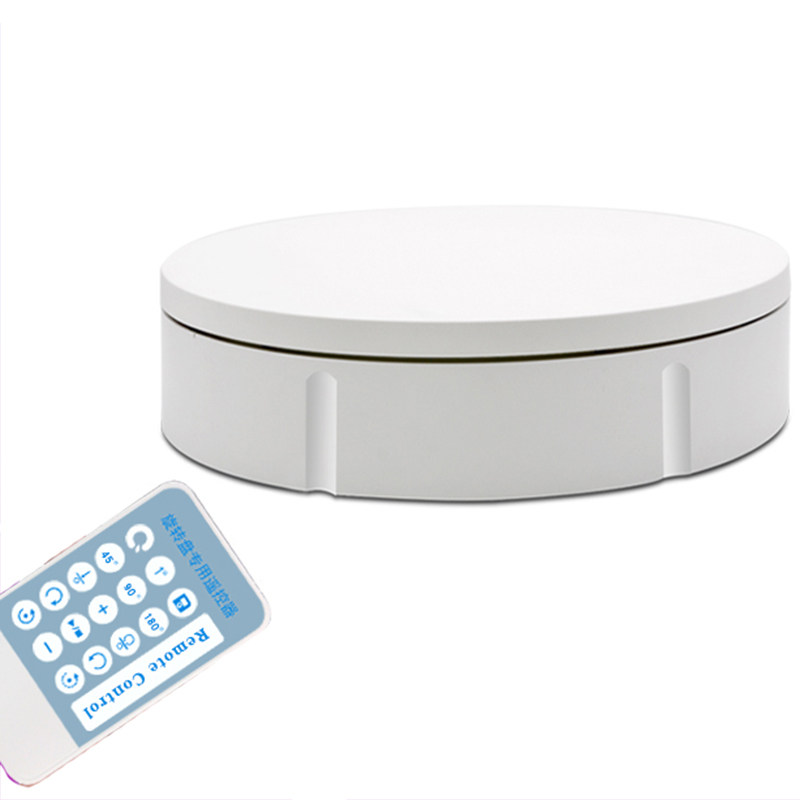 -Adjustable 360 Degree Round Rotating Turntable Display Stand Photography Accessories Studio Photo Backdrop: Silver