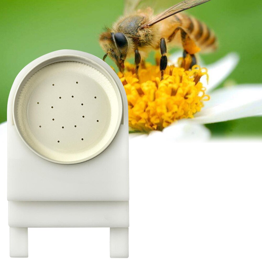 2PCS Beehive Entrance Feeder Honeybee Hive Feeder with Perforated Lid Bee Feeder(White)