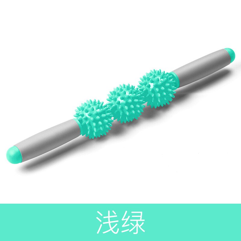 3 round Gym Muscle Massage Roller Yoga Stick Relax Tool Muscle Roller Sticks con Point Spiky Ball per Yoga: green