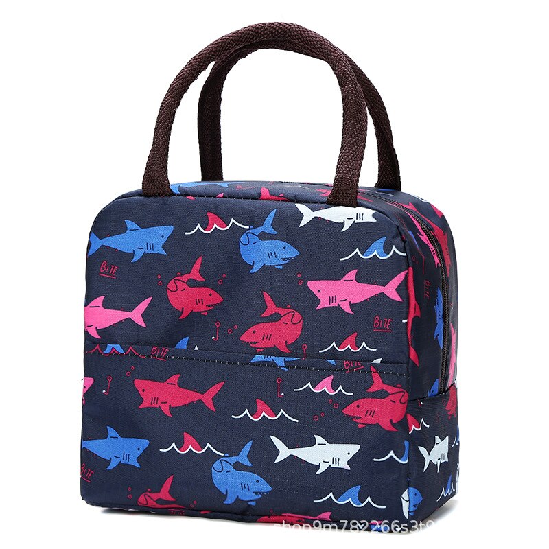 Japanness Aluminium Folie Verdickt und Einfache Hand Durchführung Mittagessen Tasche Oxford Tuch Große Kapazität Mittagessen Tasche Thermische Isolierung: Tibetan green shark