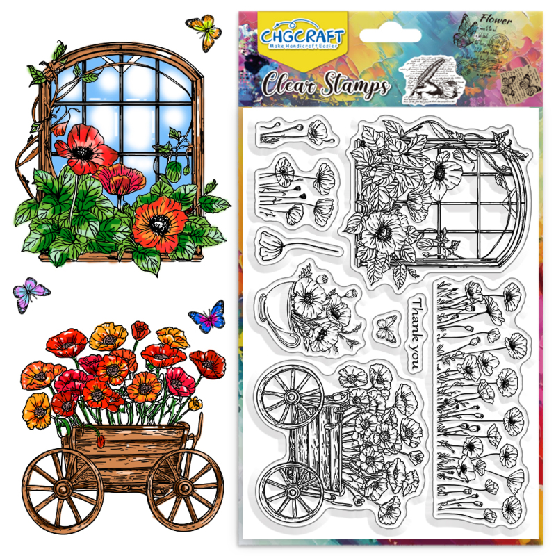 1pc Plumeria Flower Clear Stamps Flower Transparent Stamps Plants Pattern Silicone Clear Stamp Seals for DIY Scrapbooking: MULTI