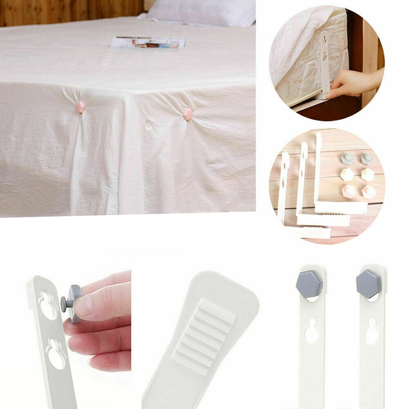 4 stuks/set thuis hotel bed pinnen quilt fixator deken pinnen vaste knoop dekbed clips beddengoed sluitingen losmaken