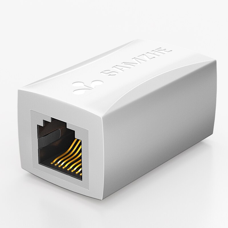 Samzhe ethernet kabel adapter 8 p 8c rj45 lan kabel forlængerstik til internetforbindelse hun til hun: A-wh