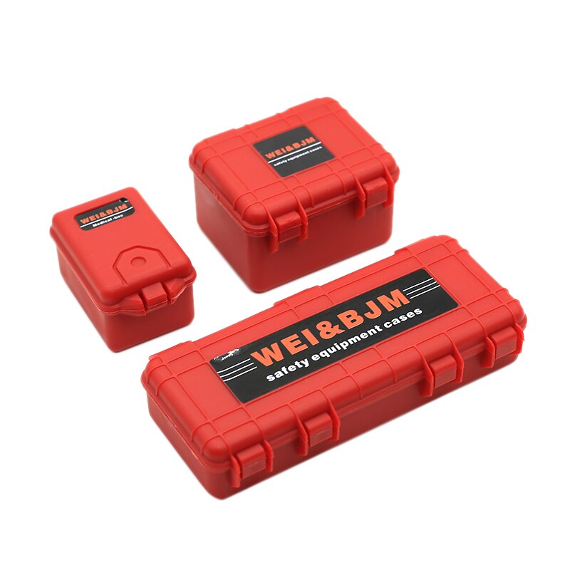 3Pcs Plastic Rc Car Storage Box Decoration Tool for Traxxas Trx4 Axial Scx10 90046 D90 1/10 Rc Crawler Accessories: Red