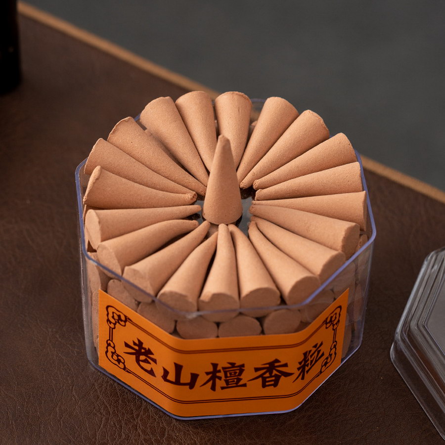 100 Capsules/1 Box Sandalwood Cone-Shaped Incense Tower Incense Large Cylindrical Octagonal Box - Magic Moments, Meditation and Yoga , - Suitable for Home Air Purification, Aromatherapy, Yoga, Office, Tea Room, Health Center, Aromatherapy