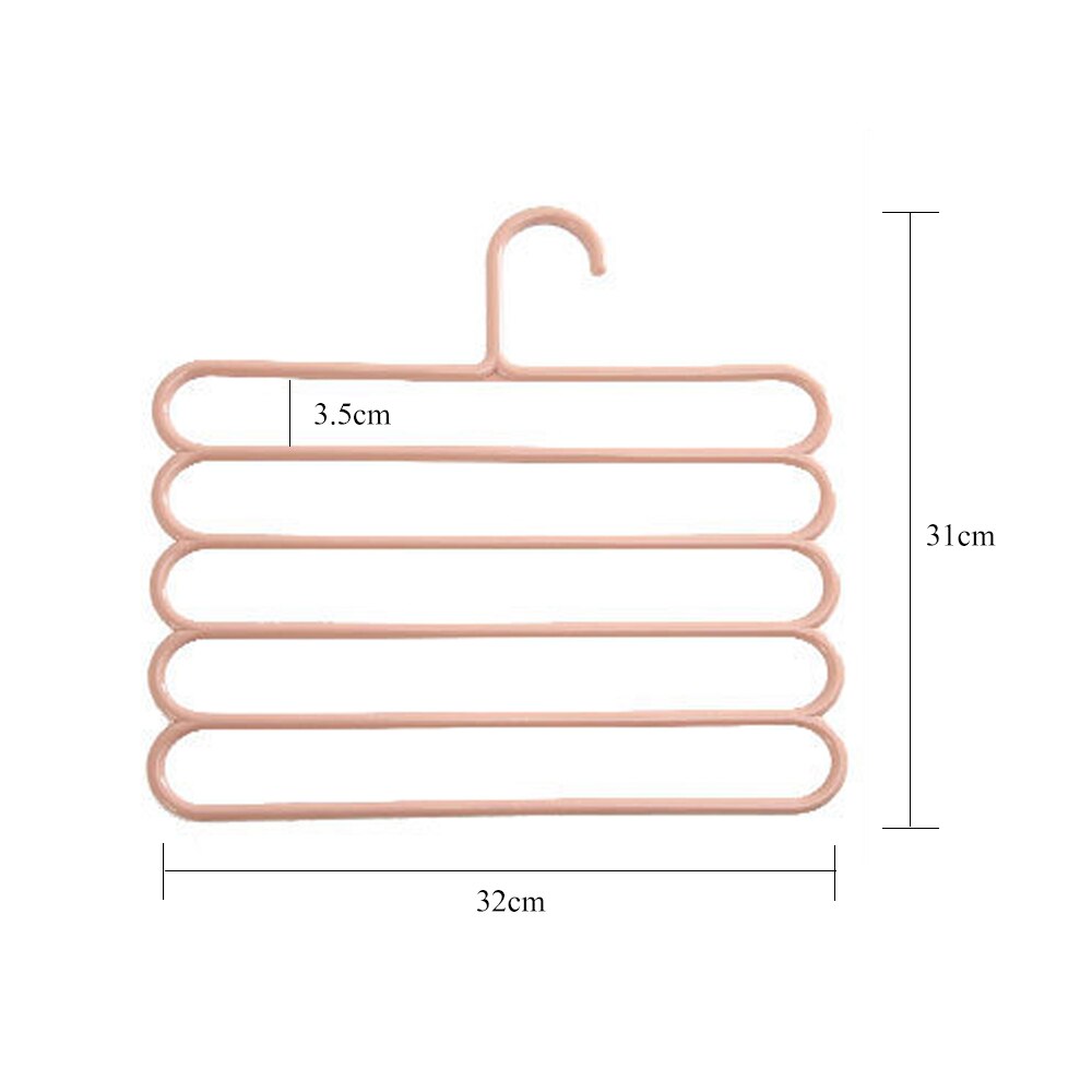 Farbe Nicht-Unterhose Multi-schicht Hosen Gestell Multi-funktion Kleiderschrank 5 Schicht Hängen Hosen KleiderbüGel Kleiderschrank Hosen Gestell heißer: nordisch Rosa