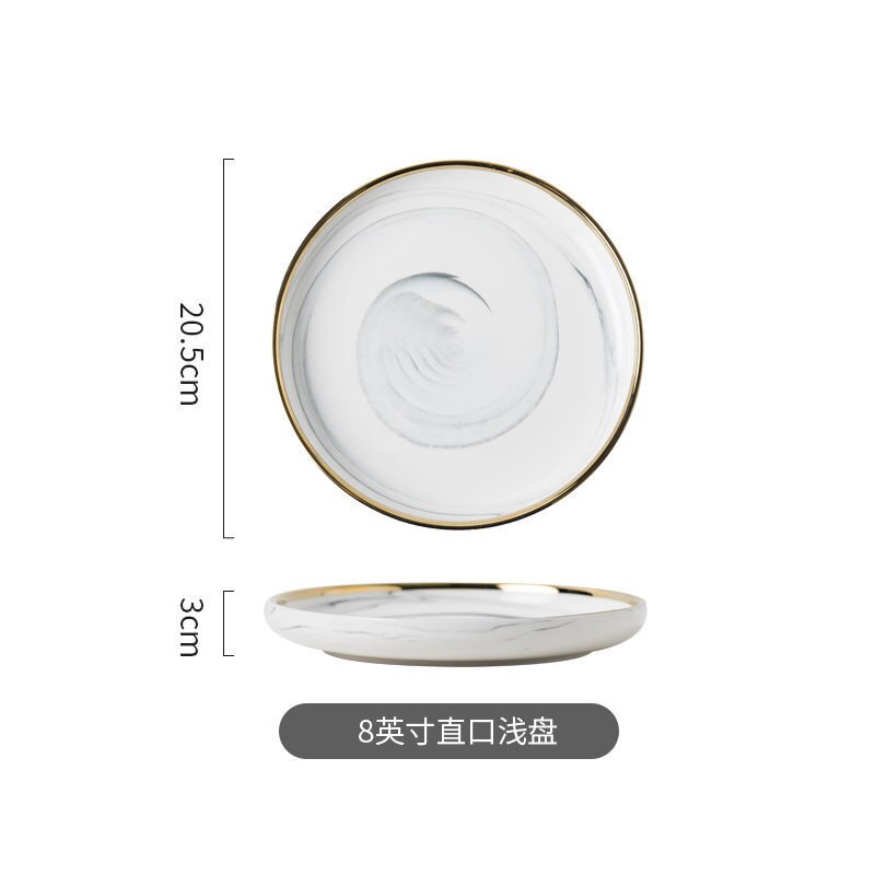 Service de table assiette en céramique, bol , assiette domestique moderne européenne et occidentale, ensemble de bols alimentaires: Bleu