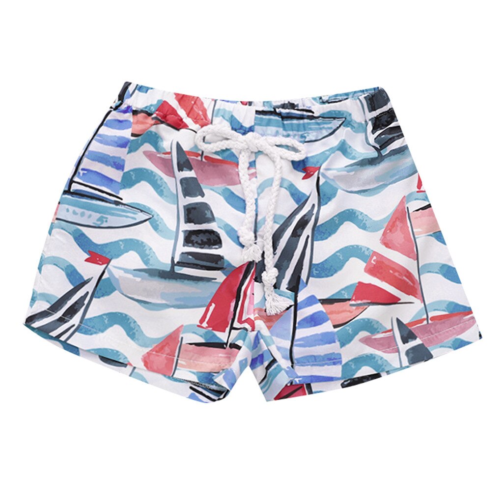 Nueva verano bebé Infante pantalones cortos con estampado Hawaiano para niños y niñas pantalones de playa para niños pequeños de verano ropa corta para bebés: White / 110