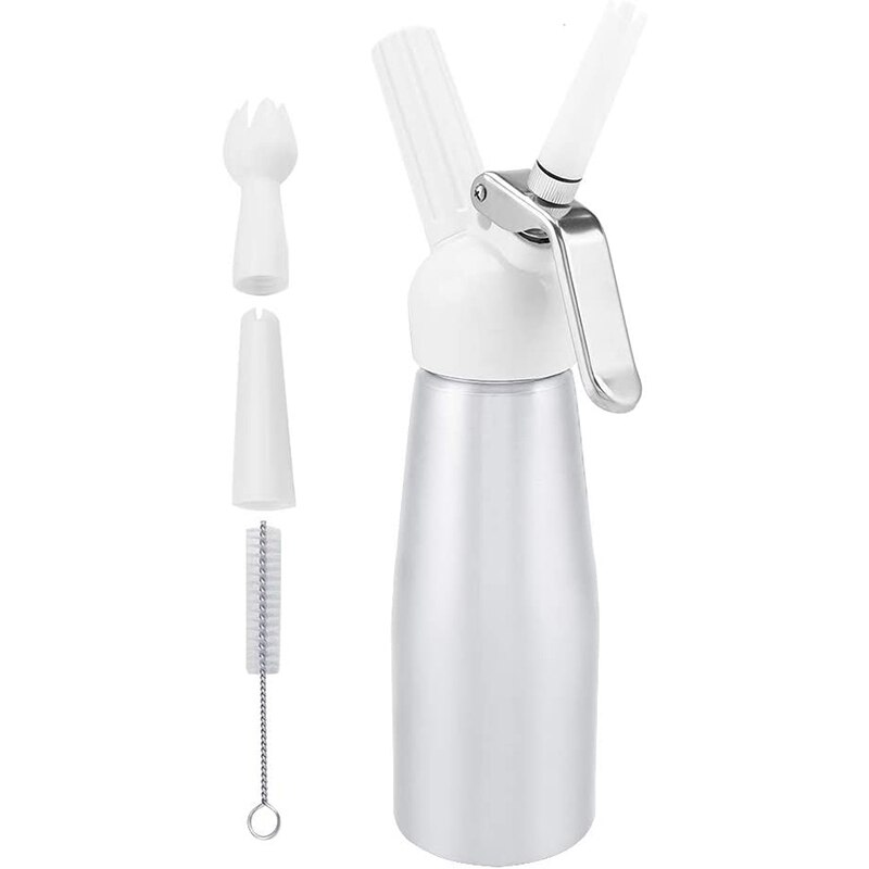 Whipped Cream Dispenser 500ML Aluminum Sturdy Portable Cream Foamer for Topping Ice Cream Coffee Desserts