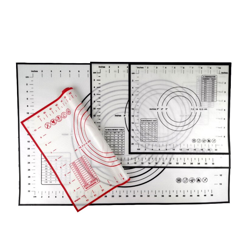 Silicone Baking Mat Thickening Flour Rolling Scale Mat Kneading Dough Pad Baking Pastry Rolling Mat Bakeware Liners