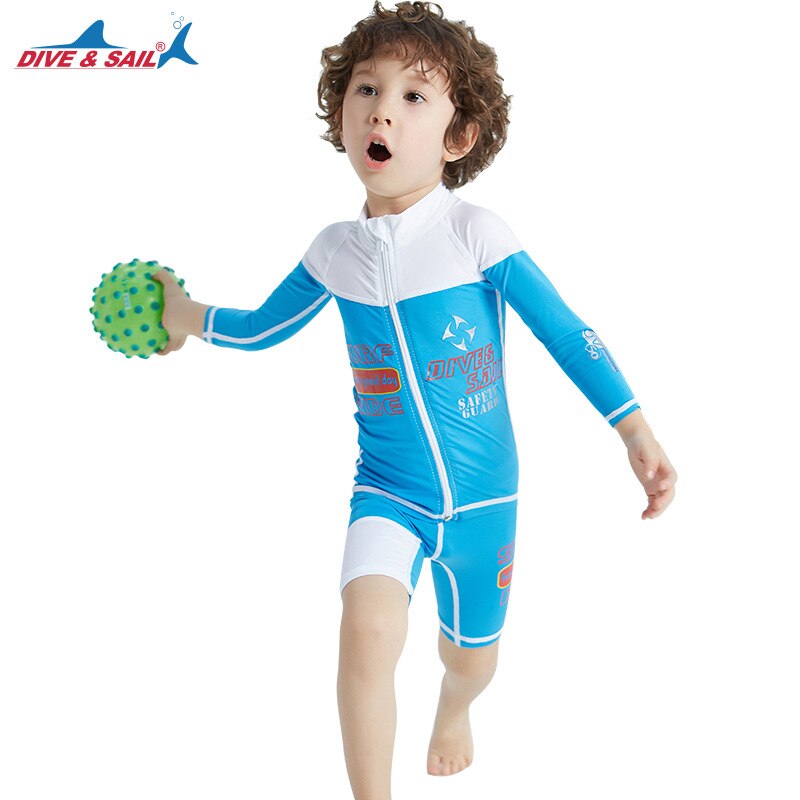 Wetsuits Kinderen Een Stuk Zwemmen Draagt Duikpakken Korte Mouwen Jongens Meisjes Surfen Kinderen Rash Guards