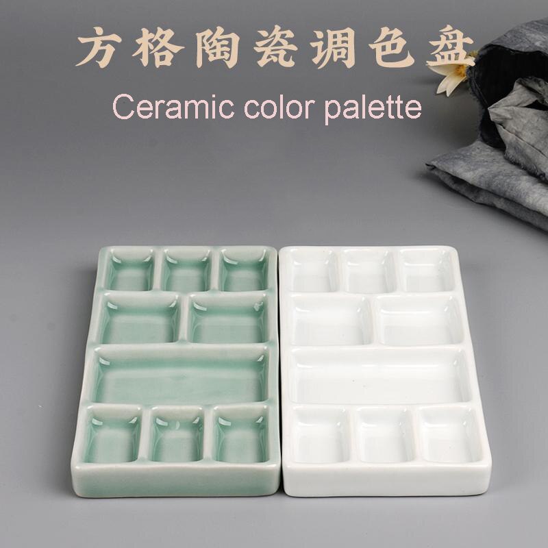 Chinese Keramische Kleurenpalet Rechthoek Controles Schilderen Schotel Plaat Kom Schilderen Leveringen Accessoires