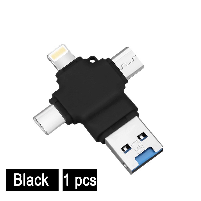 4 In 1 kaartlezer cardreader usb kaartlezer all in one sd kaart lezer Usb 3.0 Multi Smart Geheugenkaartlezer Otg Type C Adapter Mini Cardreader Micro Sd/Tf microsd Voor Iphone Adapter laptop accessories sd card reader: Y23-B-1pcs