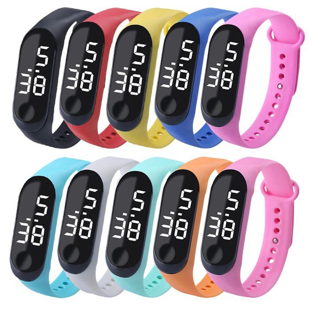 Led elektronische digitale armbandhorloges casual sporthorloge snoepkleurige siliconen koppels polshorloge