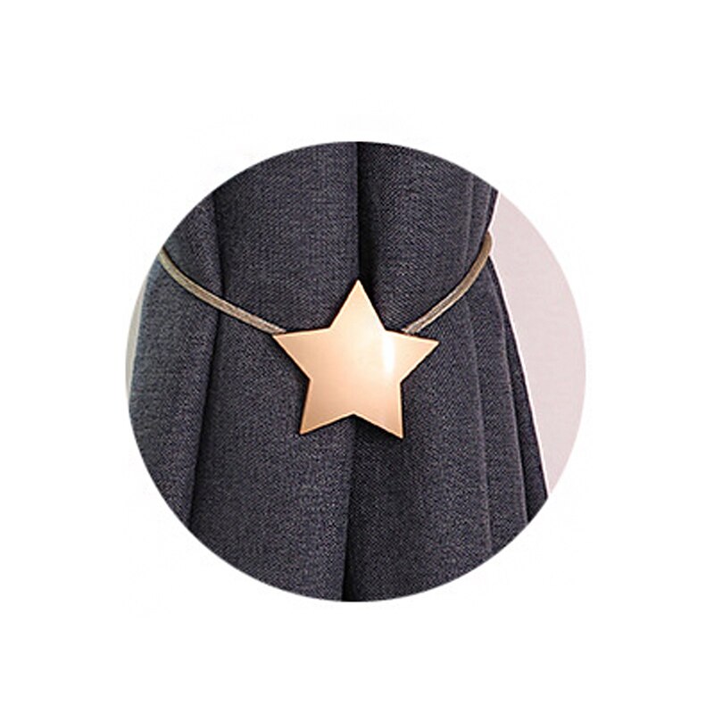 Lykke stjerne magnetisk glipper tilbake holder gardin spenne stjerne gardin broach hjem rom gardin anheng dekorasjon gardin krok: B